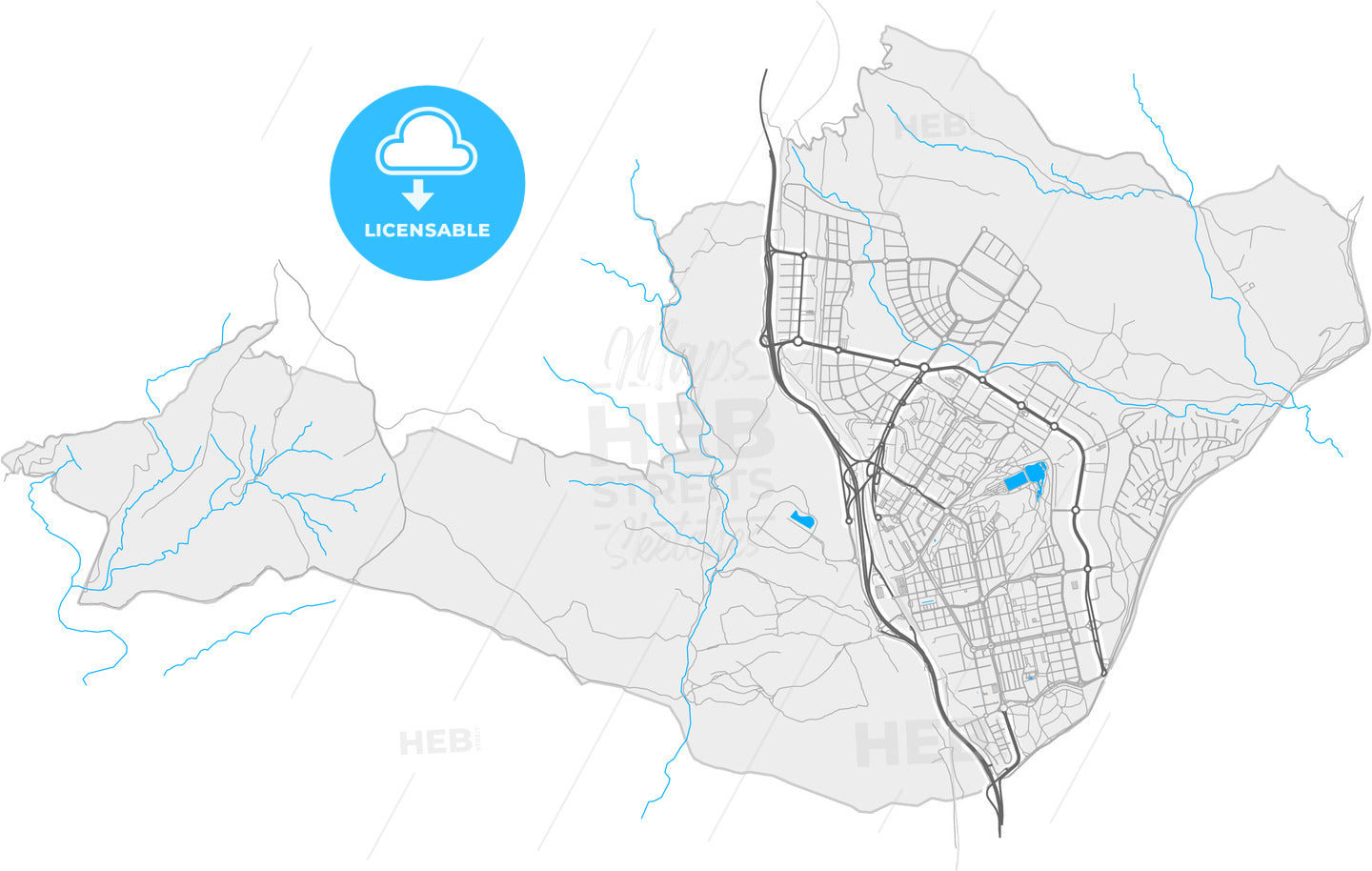 Tres Cantos, Madrid, Spain, high quality vector map