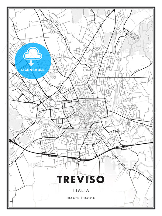 Treviso, Italy, Modern Print Template in Various Formats - HEBSTREITS Sketches