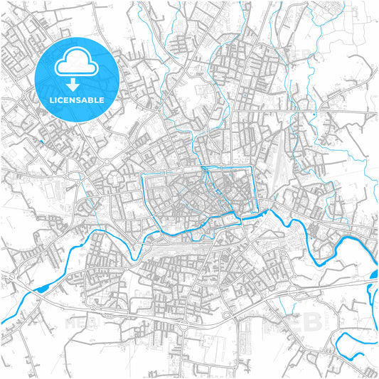 Treviso, Veneto, Italy, city map with high quality roads.