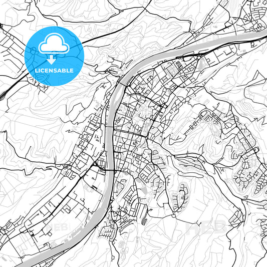 Trier, Germany, Vector Map - Light