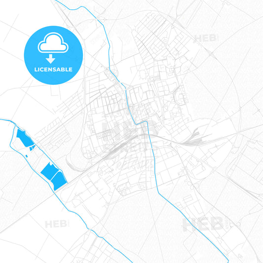 Trnava, Slovakia PDF vector map with water in focus