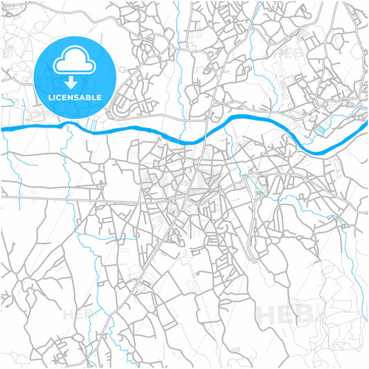 Trofa, Porto District, Portugal, city map with high quality roads.