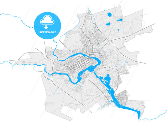 Troitsk, Chelyabinsk Oblast, Russia, high quality vector map