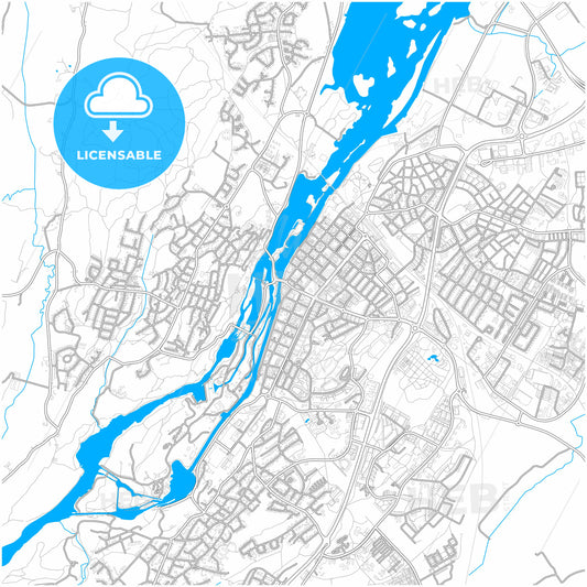 Trollhättan, Sweden, city map with high quality roads.