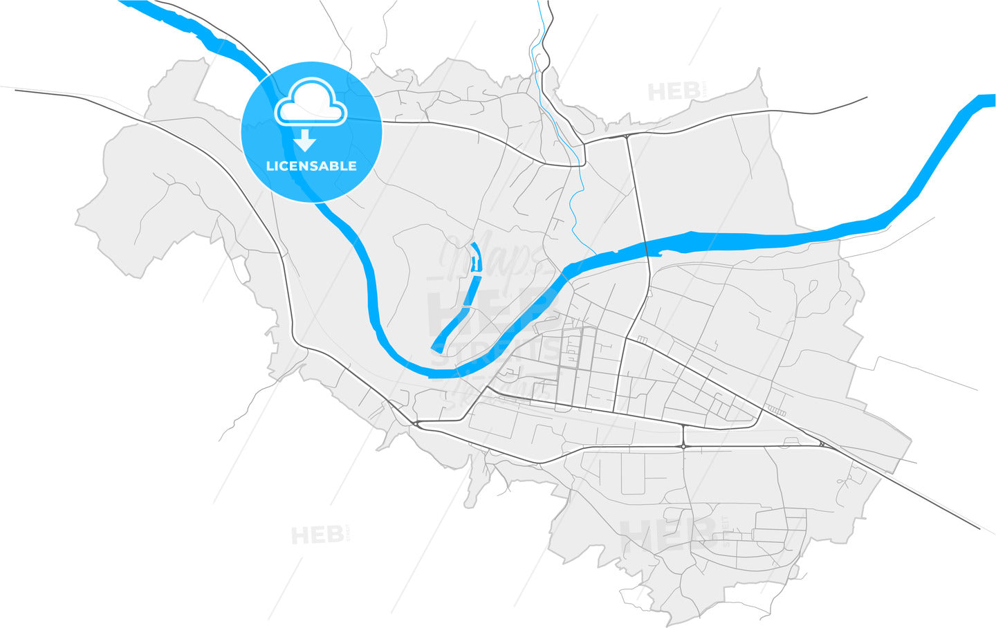 Trstenik, Rasina, Serbia, high quality vector map