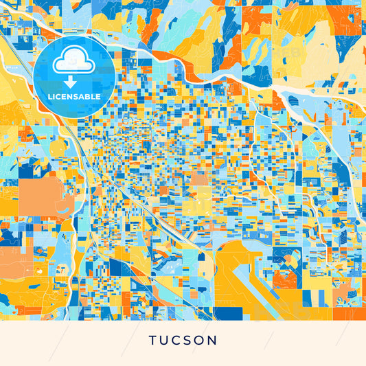 Tucson colorful map poster template