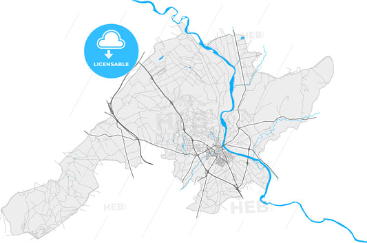 Tudela, Navarre, Spain, high quality vector map