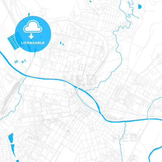 Tula, Russia PDF vector map with water in focus