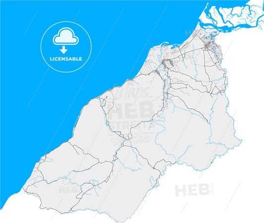 Tumbes, Peru, high quality vector map