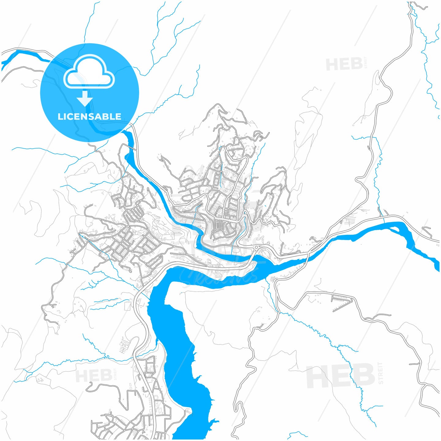 Tunceli, Tunceli, Turkey, city map with high quality roads.