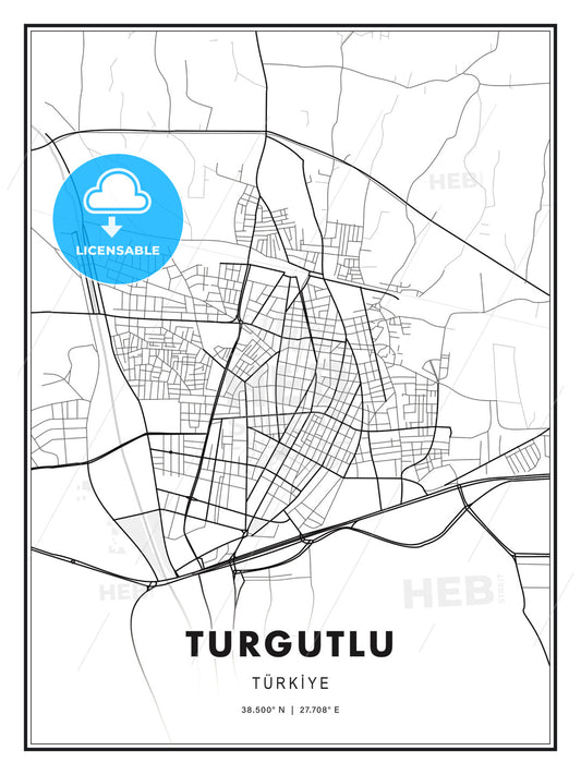 Turgutlu, Turkey, Modern Print Template in Various Formats - HEBSTREITS Sketches