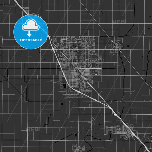 Turlock, California - Area Map - Dark