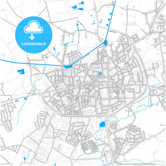 Turnhout, Antwerp, Belgium, city map with high quality roads.