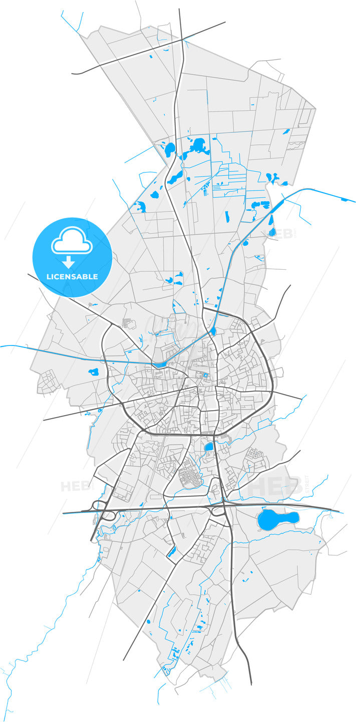 Turnhout, Antwerp, Belgium, high quality vector map