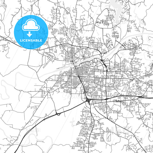 Tuscaloosa, Alabama - Area Map - Light