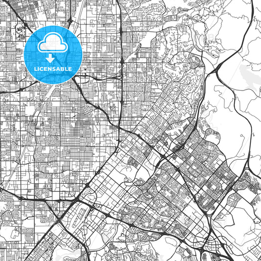 Tustin, California - Area Map - Light