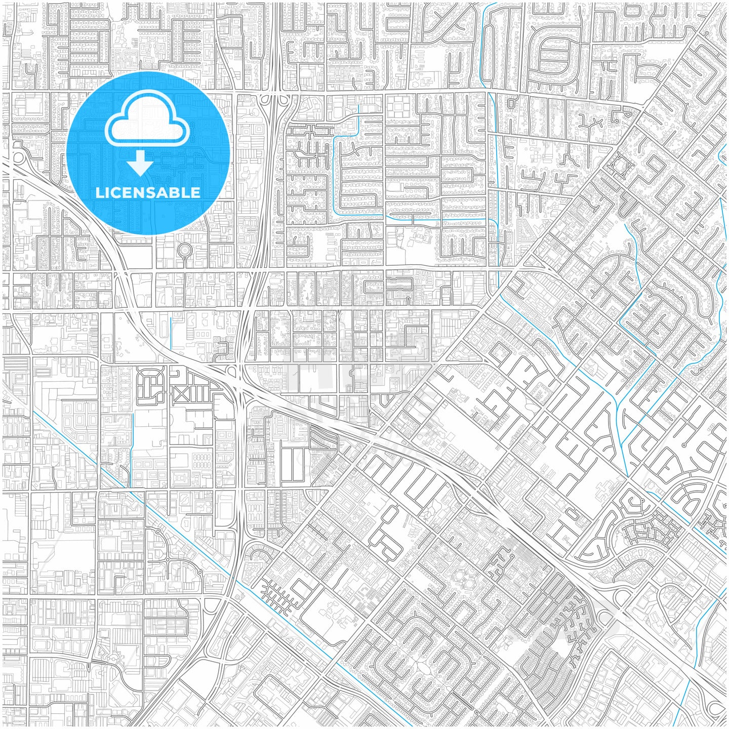 Tustin, California, United States, city map with high quality roads.