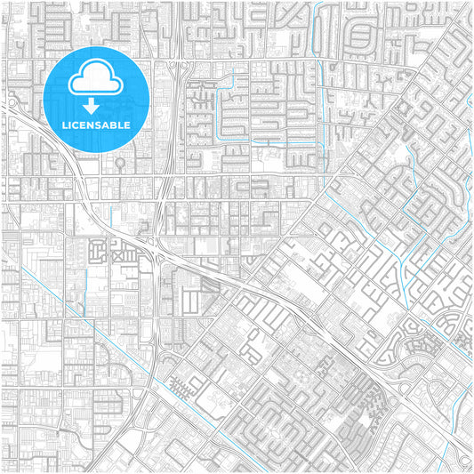 Tustin, California, United States, city map with high quality roads.