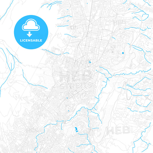 Tutamandahostel, Ecuador PDF vector map with water in focus