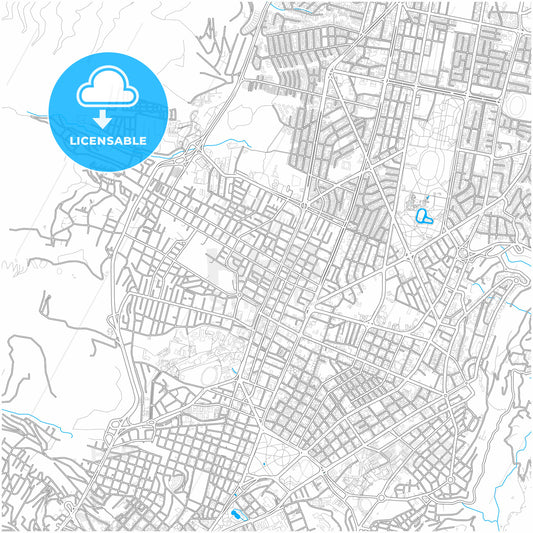 Tutamandahostel, Ecuador, city map with high quality roads.