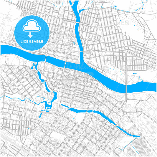 Tver, Tver Oblast, Russia, city map with high quality roads.