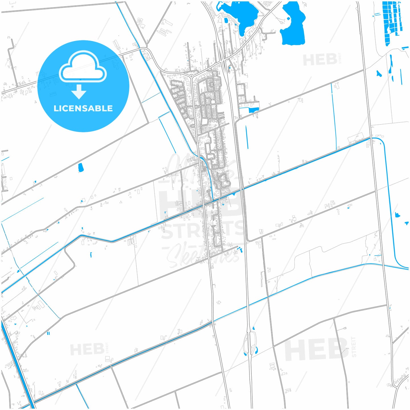 Twenterand, Overijssel, Netherlands, city map with high quality roads.