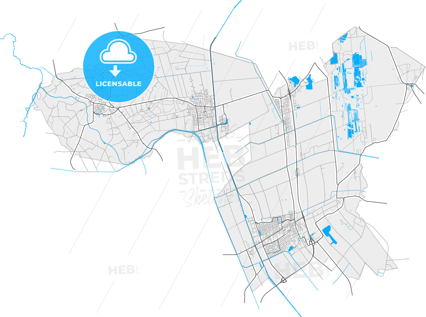 Twenterand, Overijssel, Netherlands, high quality vector map