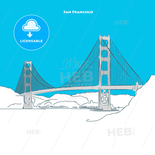 Two-toned landmark of Golden Gate Bridge – instant download