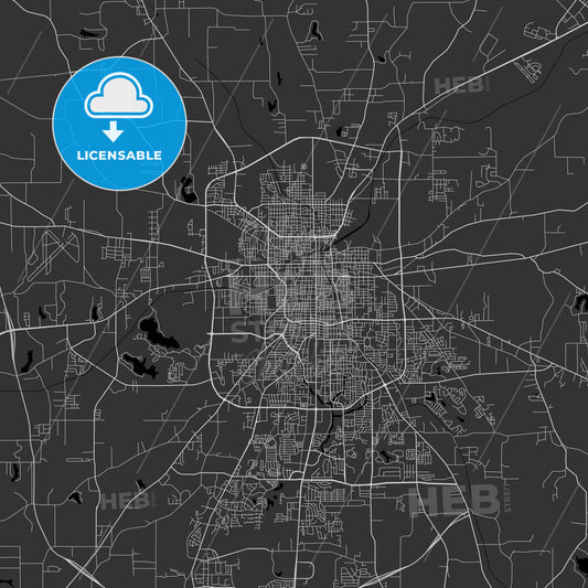 Tyler, Texas - Area Map - Dark