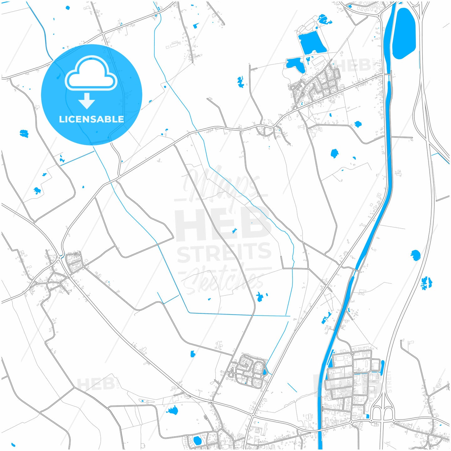 Tynaarlo, Drenthe, Netherlands, city map with high quality roads.