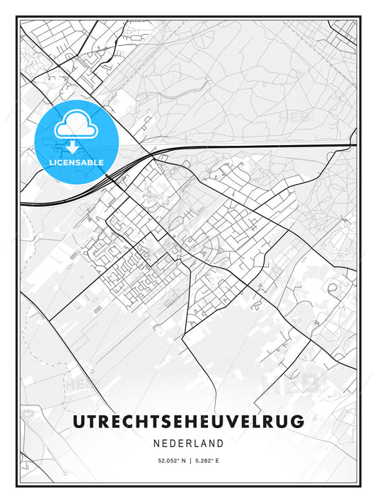 UTRECHTSEHEUVELRUG / Utrechtse Heuvelrug, Netherlands, Modern Print Template in Various Formats - HEBSTREITS Sketches