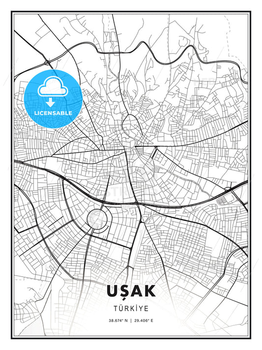 Uşak, Turkey, Modern Print Template in Various Formats - HEBSTREITS Sketches