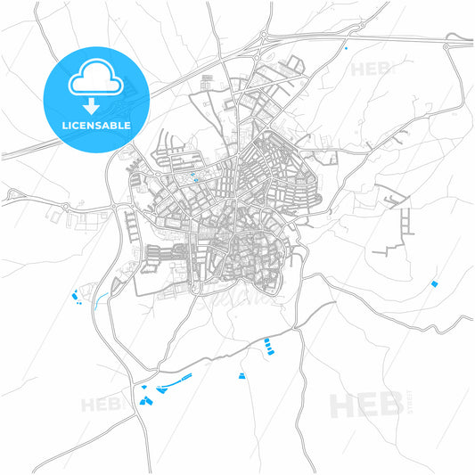 Úbeda, Jaén, Spain, city map with high quality roads.