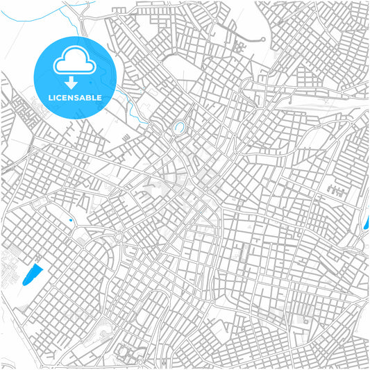 Uberaba, Brazil, city map with high quality roads.