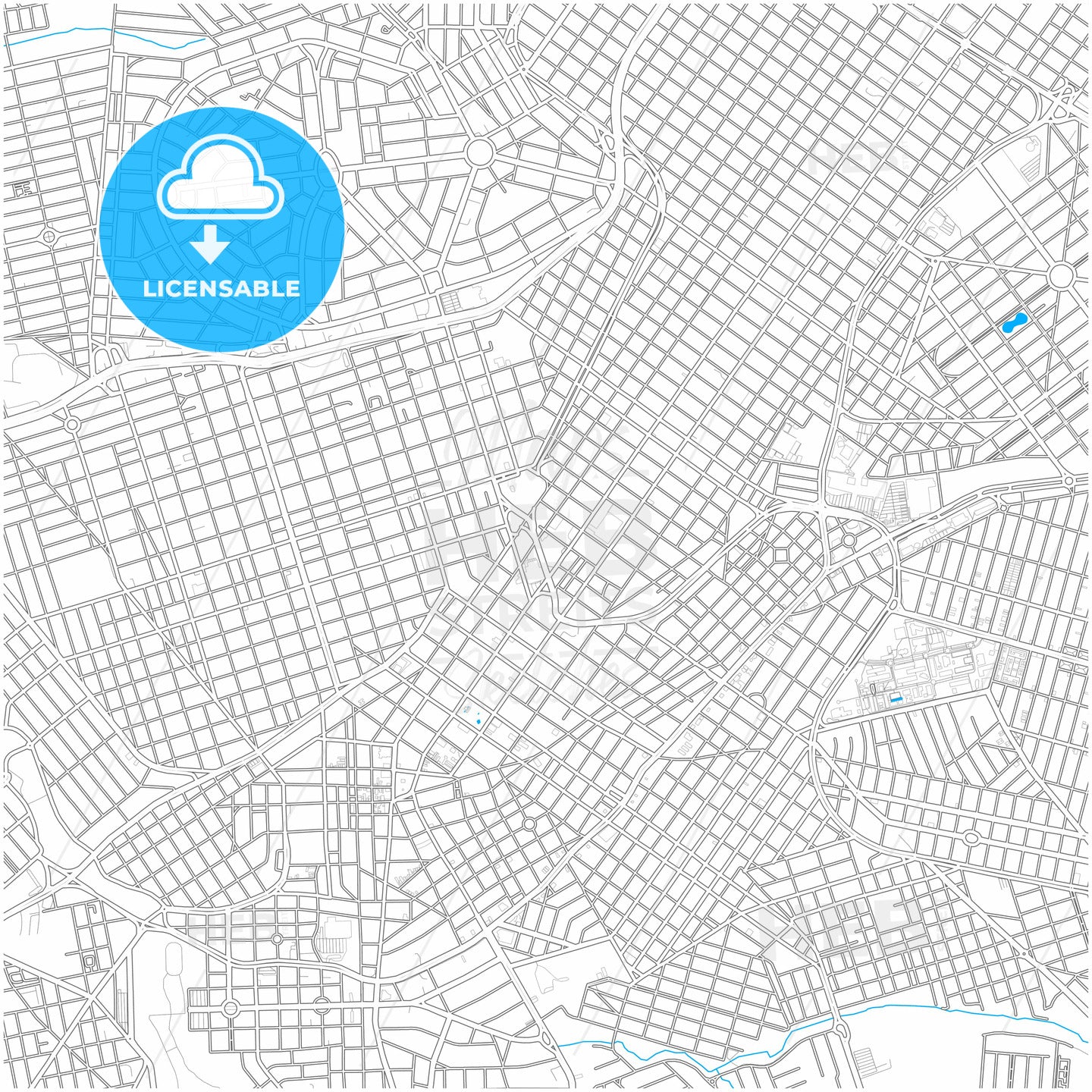 Uberlandia, Brazil, city map with high quality roads.