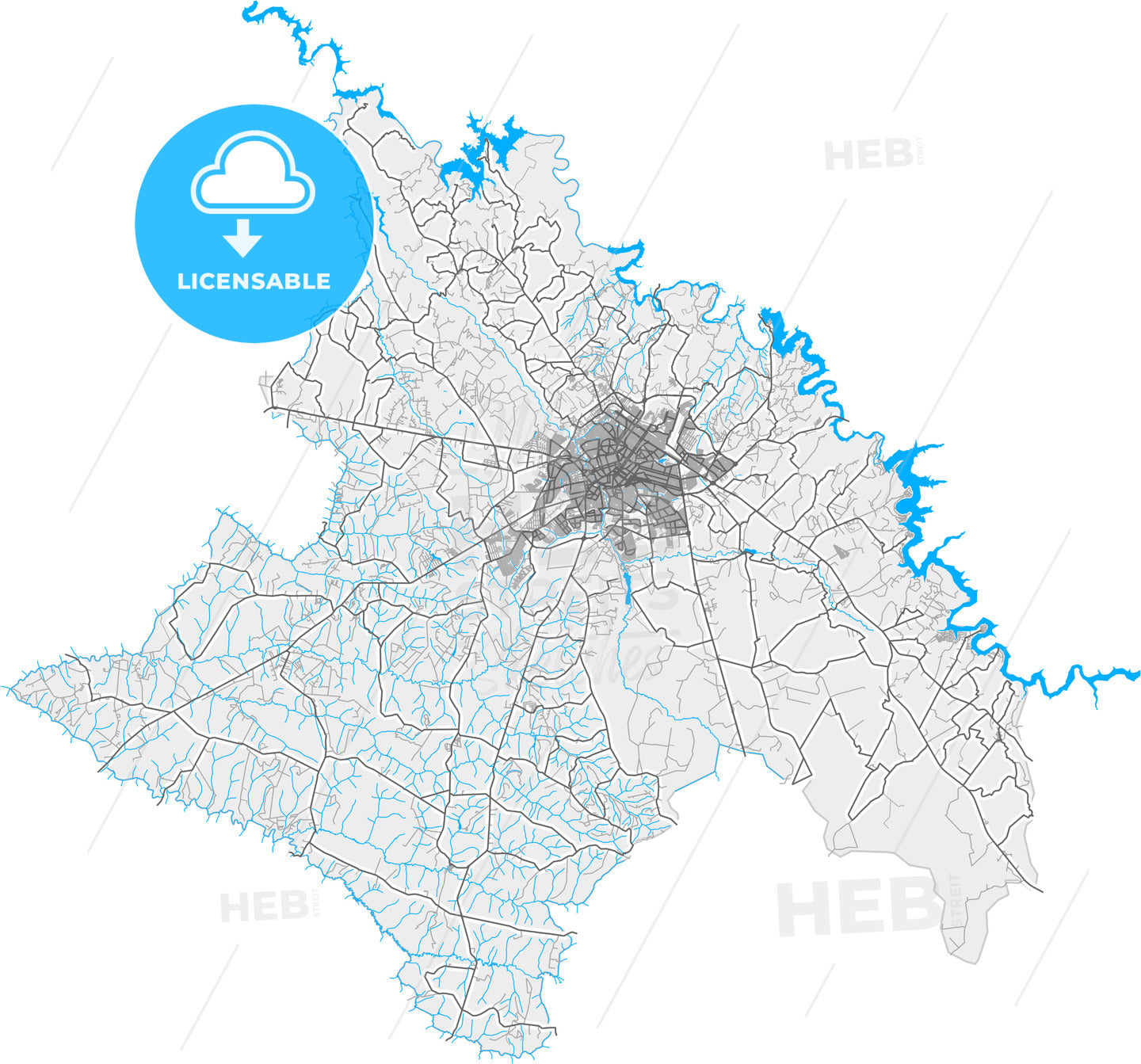 Uberlandia, Brazil, high quality vector map