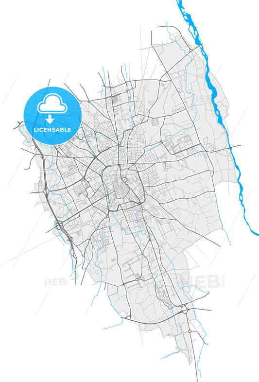 Udine, Friuli-Venezia Giulia, Italy, high quality vector map