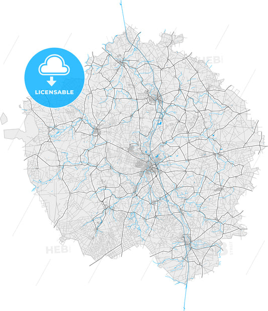 Uelzen, Lower Saxony, Germany, high quality vector map