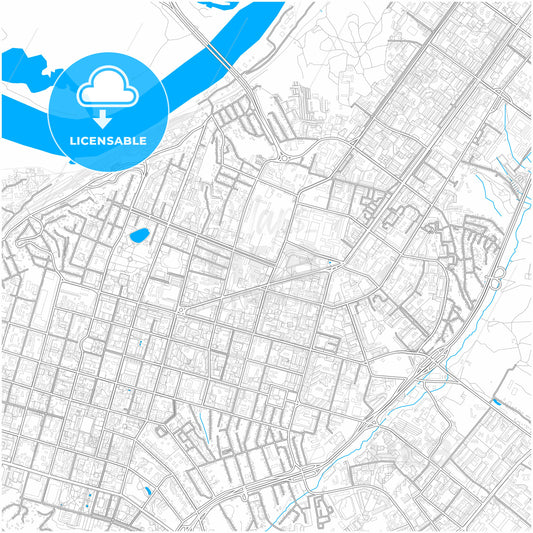 Ufa, Republic of Bashkortostan, Russia, city map with high quality roads.