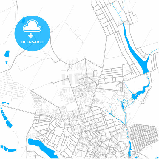 Uman, Cherkasy Oblast, Ukraine, city map with high quality roads.