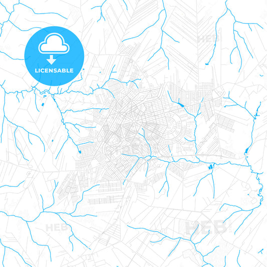 Umuarama, Brazil PDF vector map with water in focus