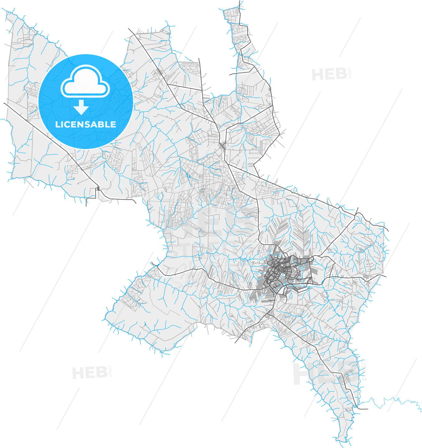 Umuarama, Brazil, high quality vector map