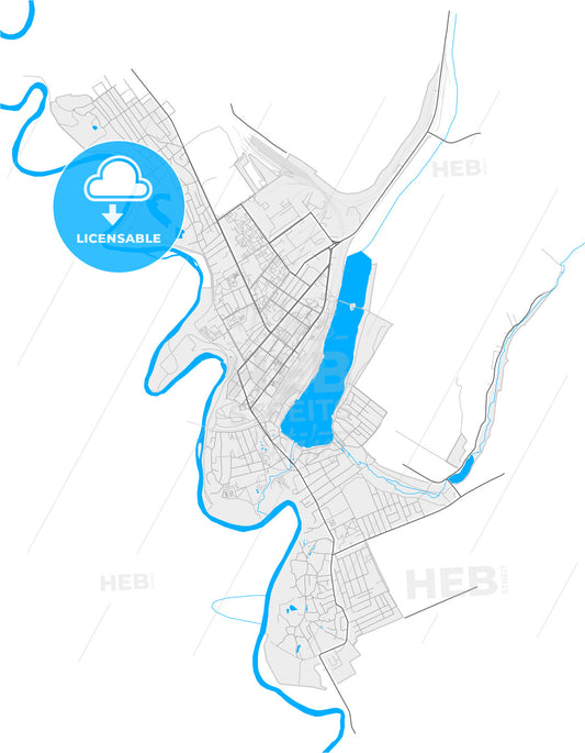Ungheni, Ungheni district, Moldova, high quality vector map
