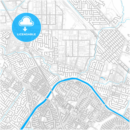 Union City, California, United States, city map with high quality roads.