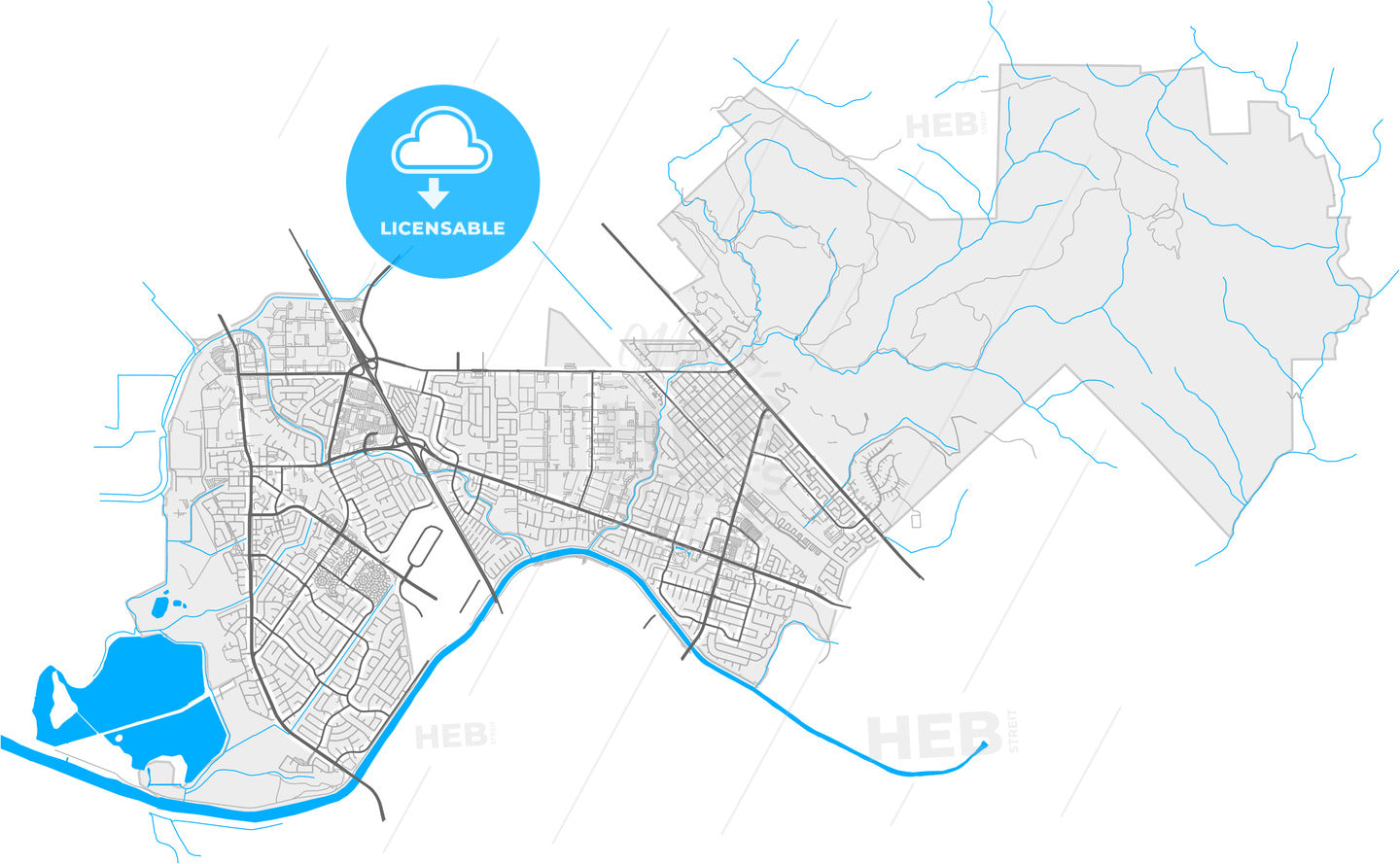 Union City, California, United States, high quality vector map