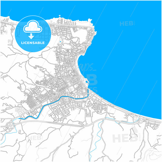 Ünye, Ordu, Turkey, city map with high quality roads.