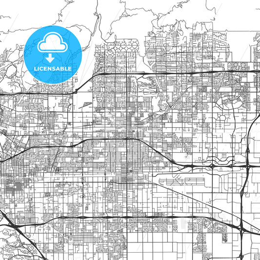 Upland, California - Area Map - Light