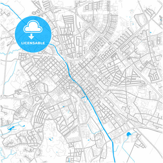 Uppsala, Sweden, city map with high quality roads.