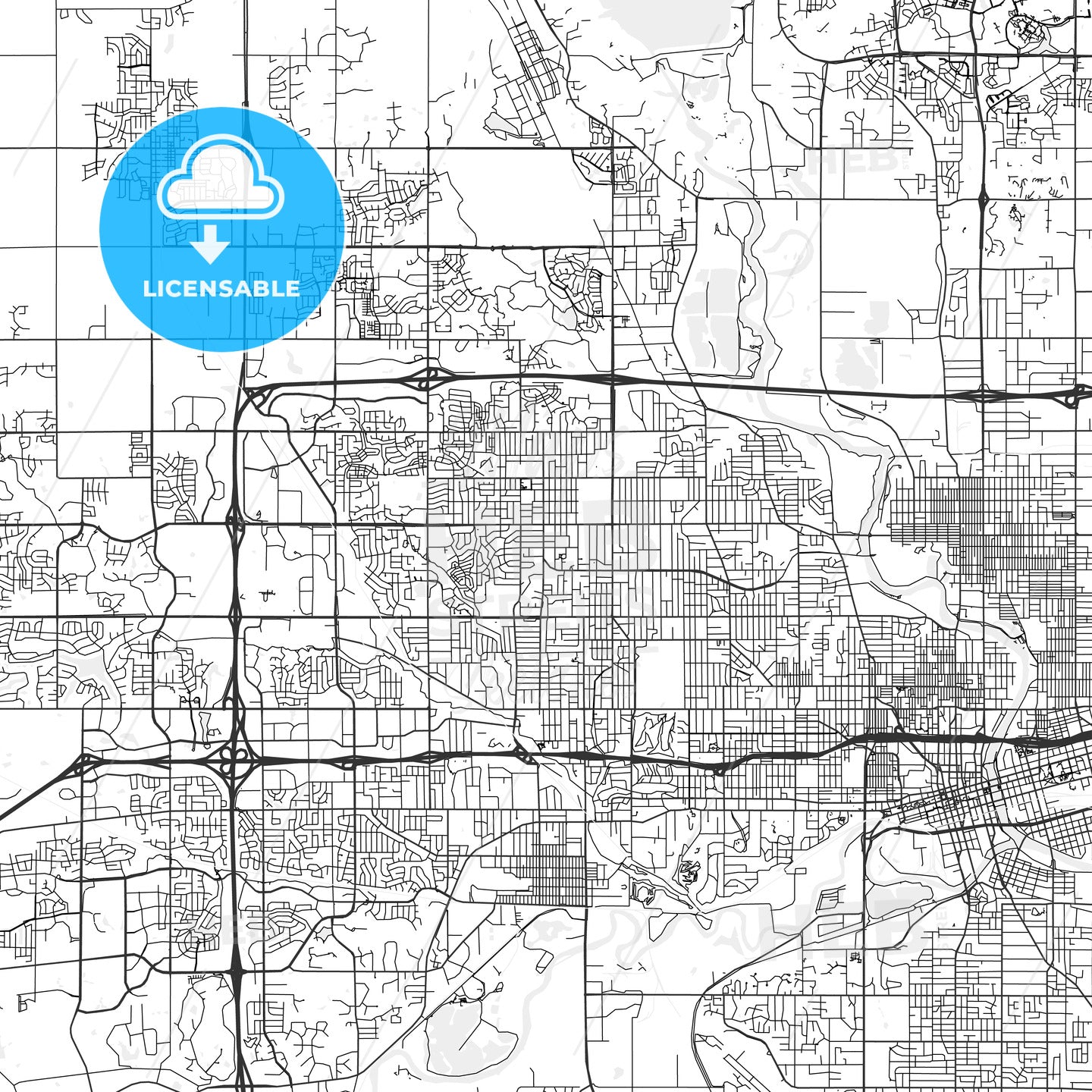 Urbandale, Iowa - Area Map - Light