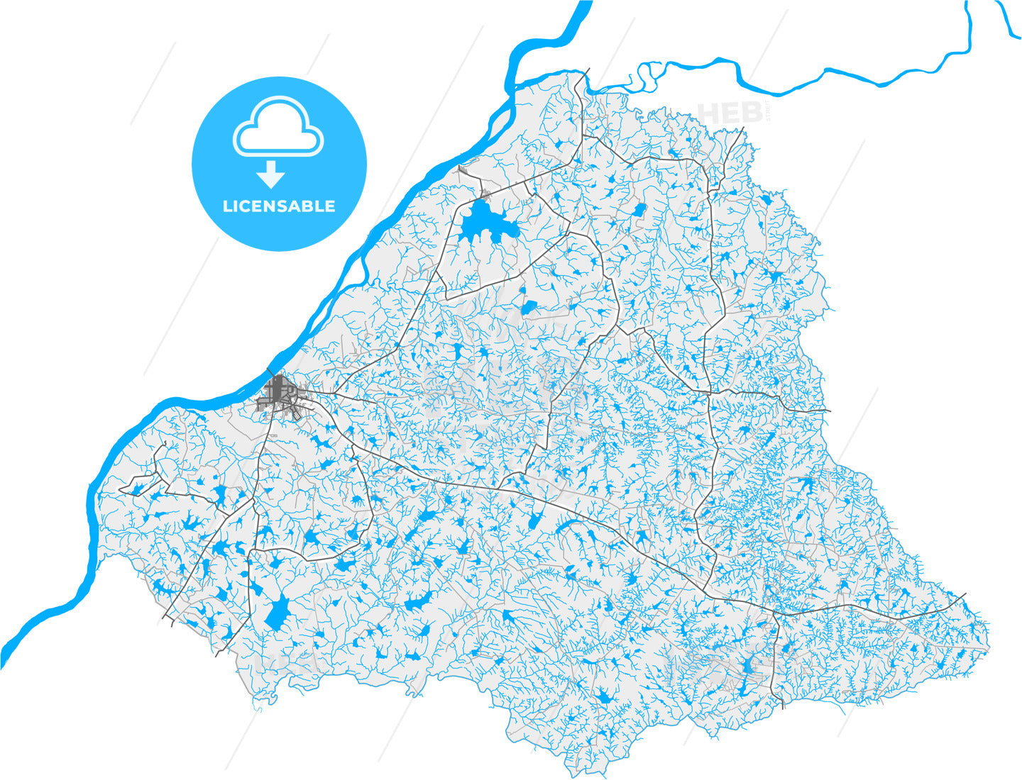 Uruguaiana, Brazil, high quality vector map